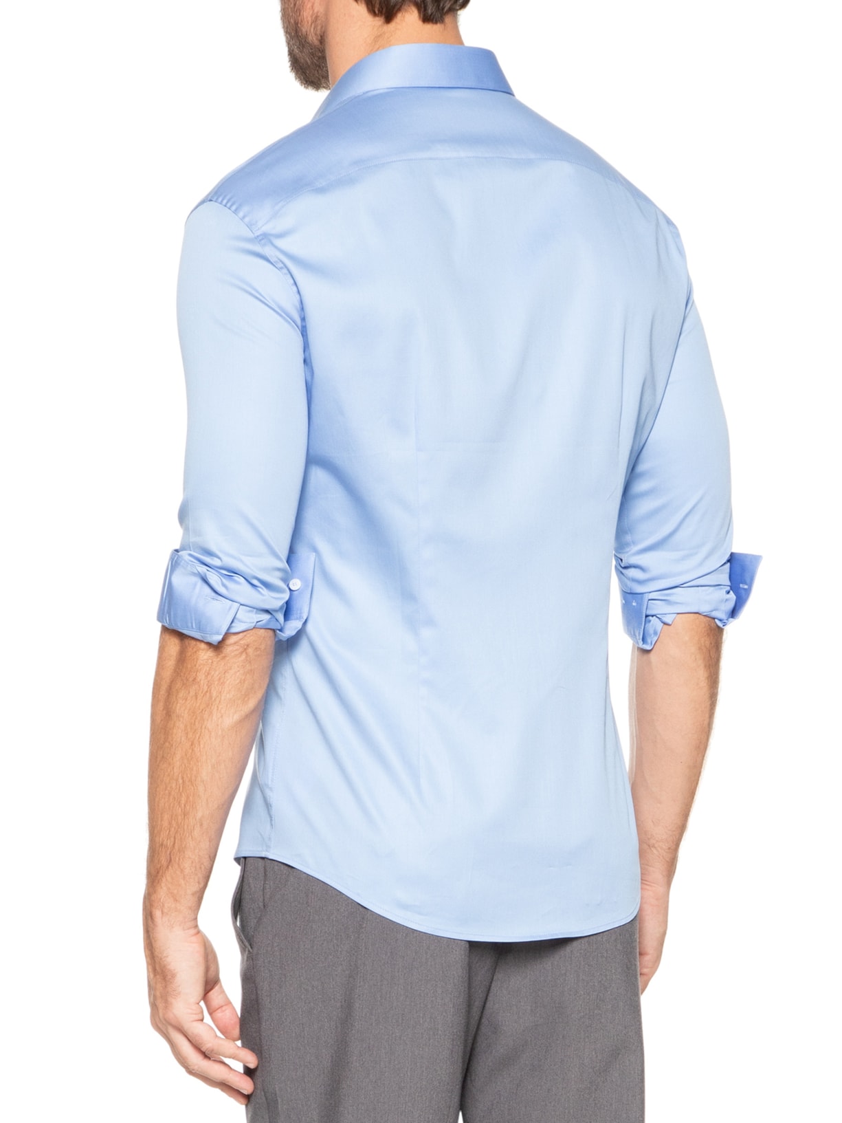 Camisa Masculina Social Austin Slim Fit Azul Ricardo Almeida