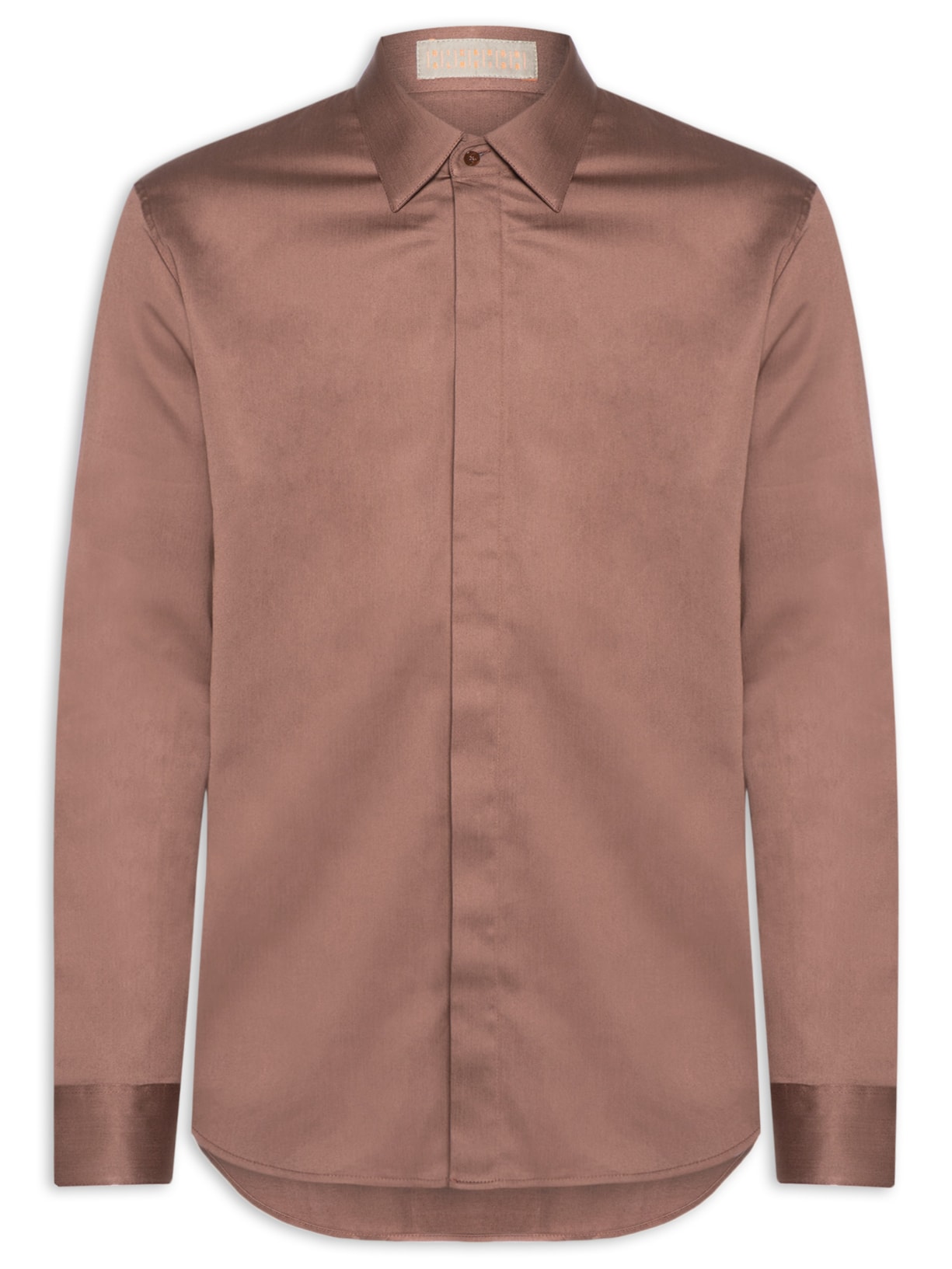 Camisa Masculina Social Austin Slim Fit - Marrom