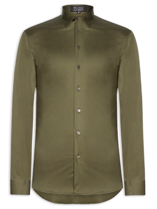 Camisa Masculina Social Austin Slim Fit - Verde