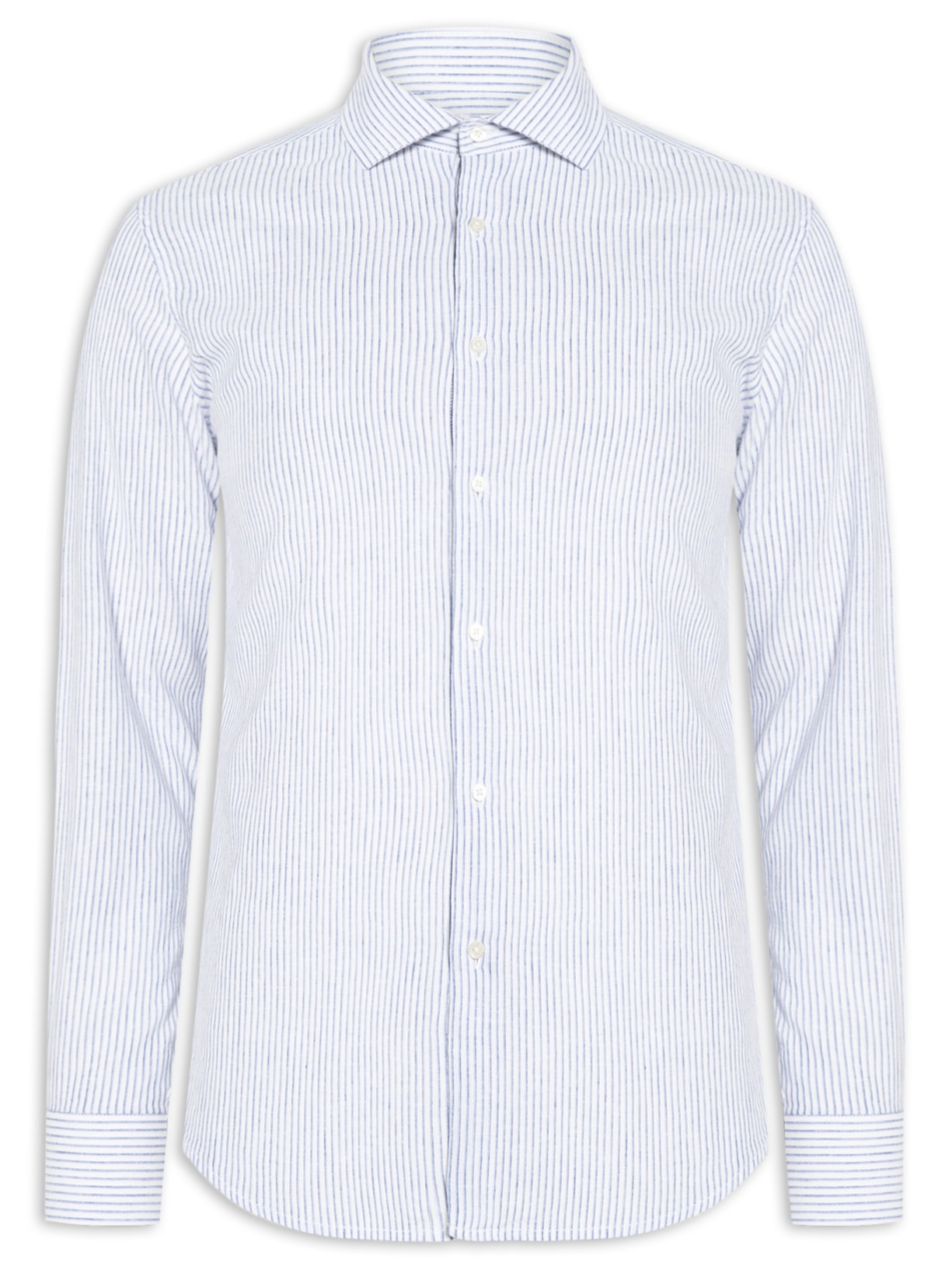 Camisa Masculina Social Blend Linho - Azul