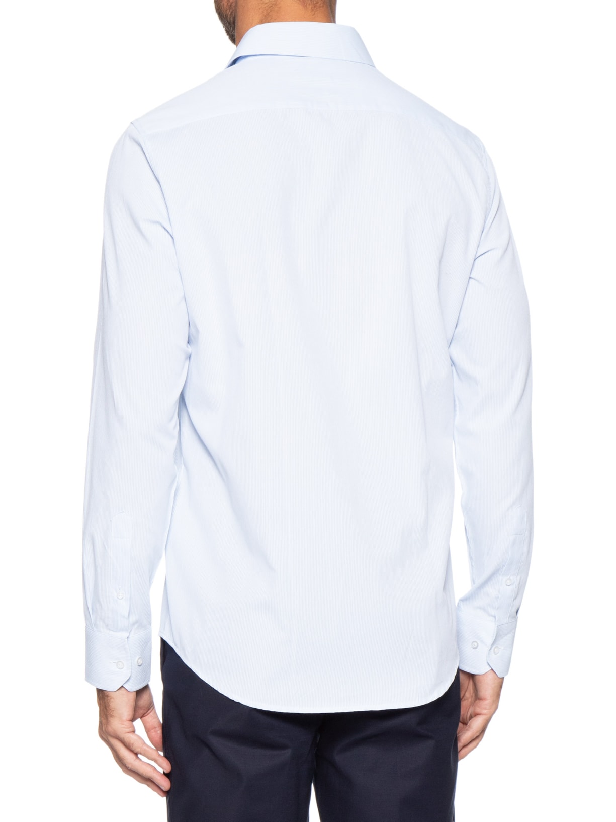 Camisa Masculina Social Fio Tinto Azul '2 Essential