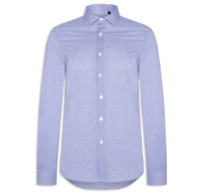 Camisa Masculina Social Fio Tinto - Azul