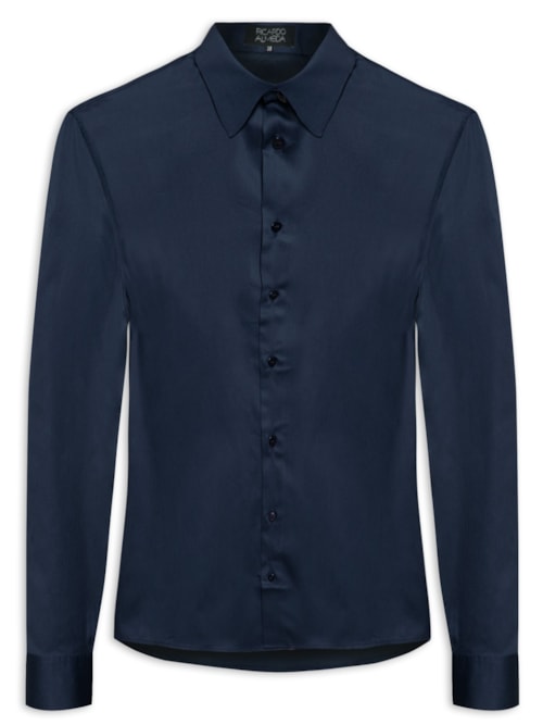 Camisa Masculina Social Lisa - Azul