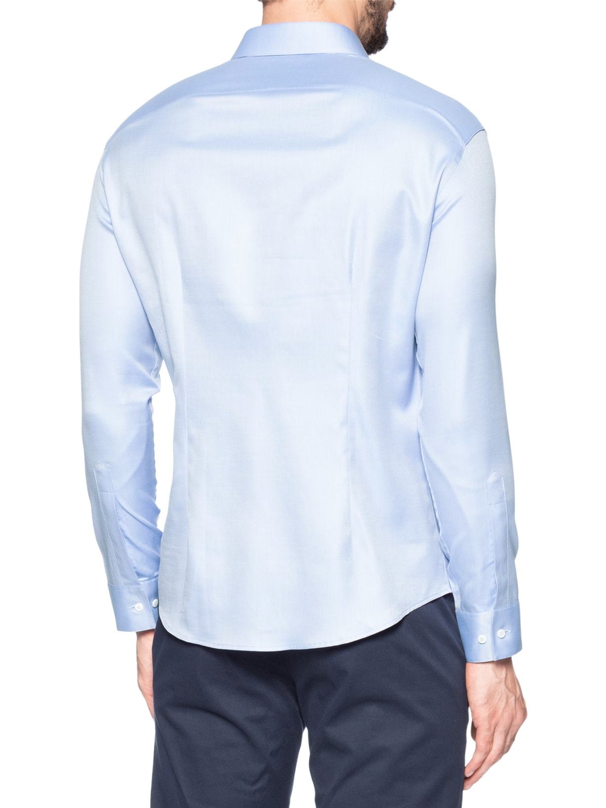 Camisa Masculina Social Lisa Tart Fio 120 Algodão Azul Ricardo Almeida