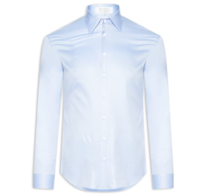Camisa Masculina Social Lisa Tart Fio 120 Algodão - Azul