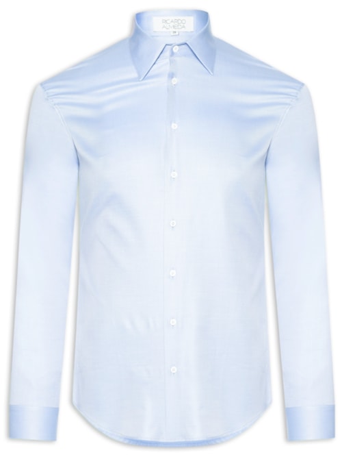 Camisa Masculina Social Lisa Tart Fio 120 Algodão - Azul