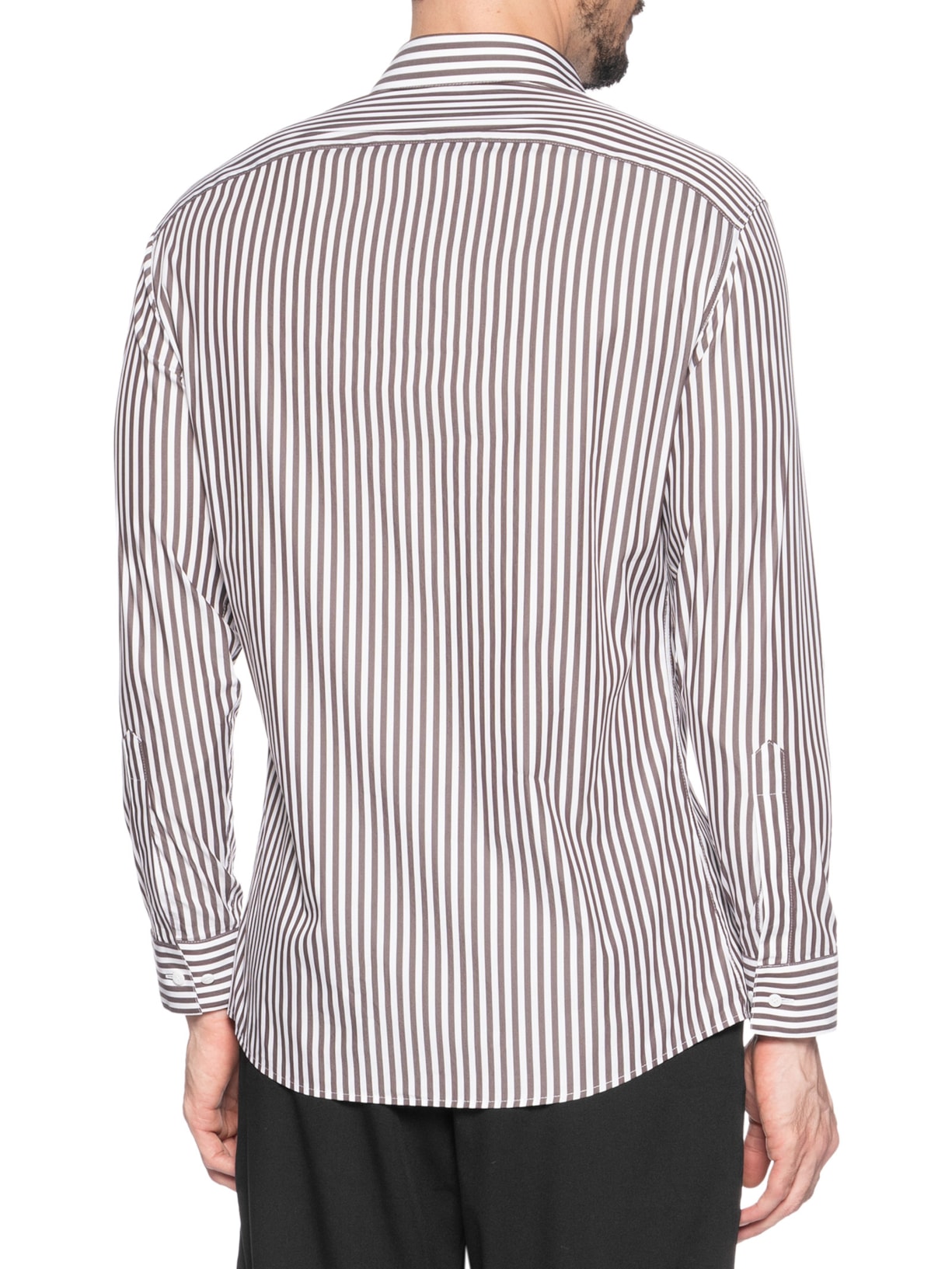 Camisa Masculina Social Listrada Lyvia Maxi Marrom Ricardo Almeida