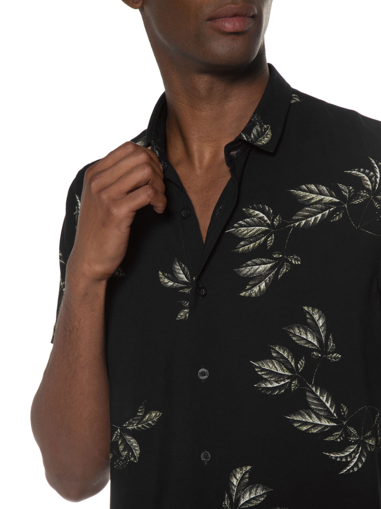 Camisa Masculina Social Manga Curta Preto Urbô