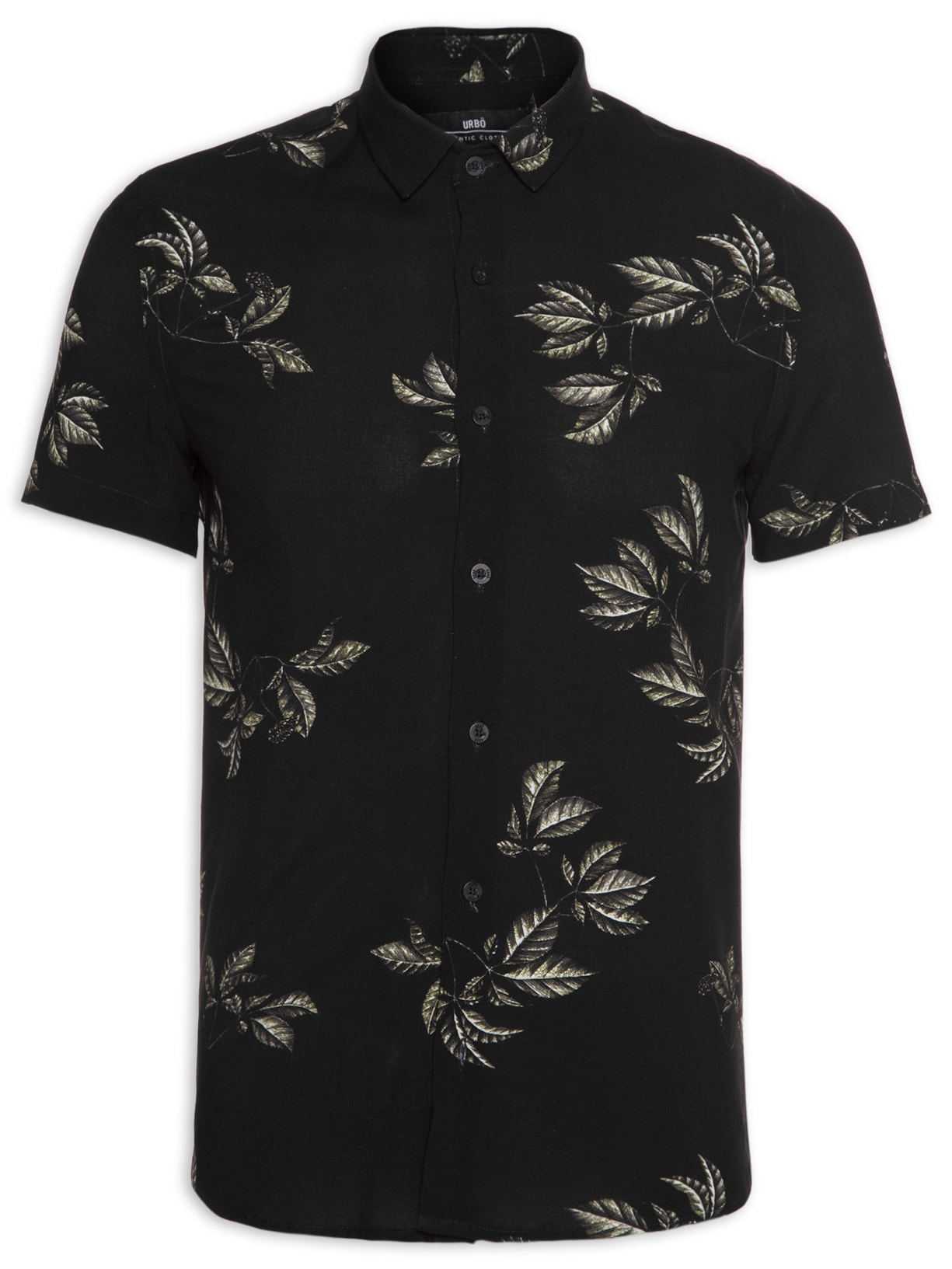 Camisa Masculina Social Manga Curta Preto Urbô