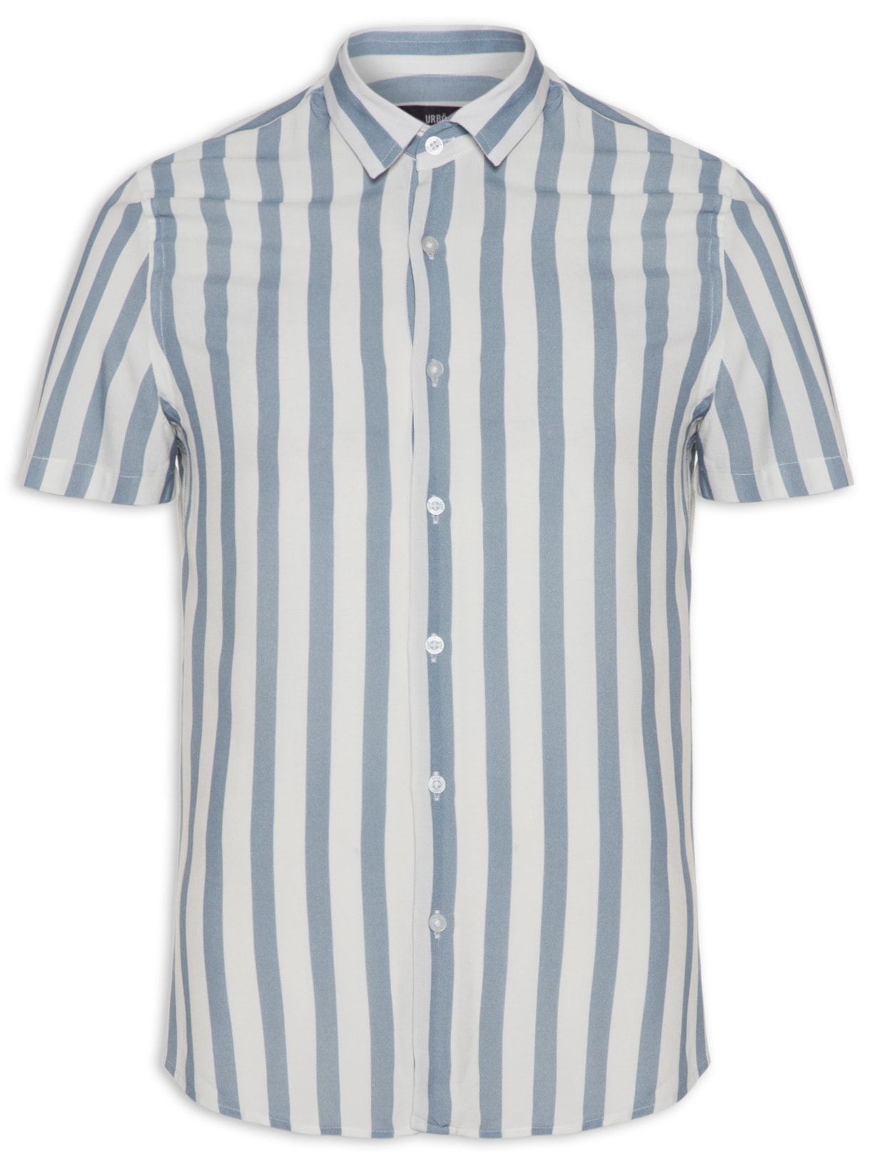 Camisa Masculina Social Manga Curta Strong Lines - Azul