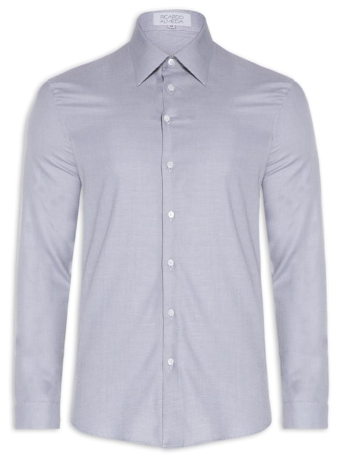 Camisa Masculina Social Manga Longa - Cinza