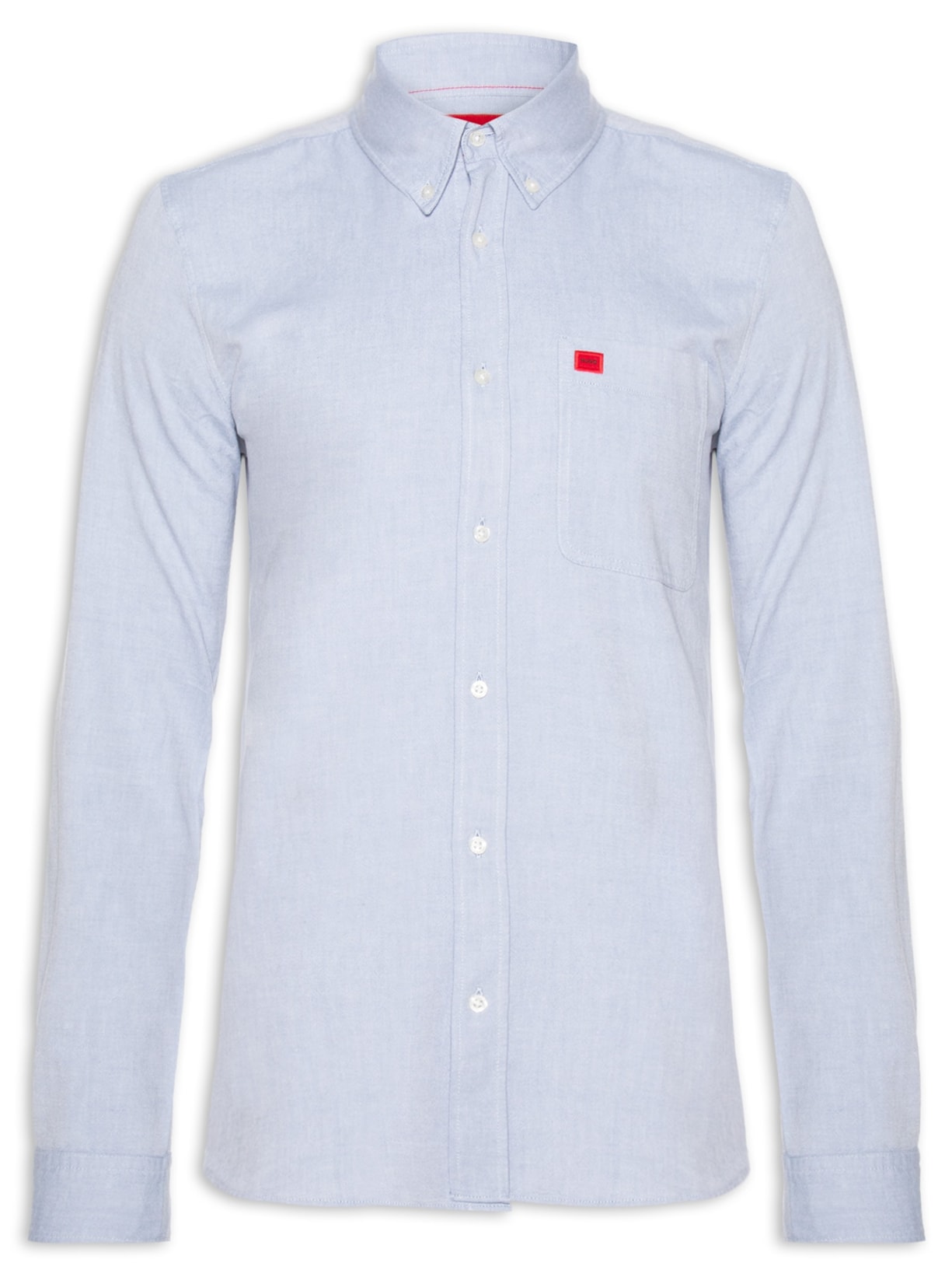 Camisa Masculina Social Manga Longa Evito - Azul