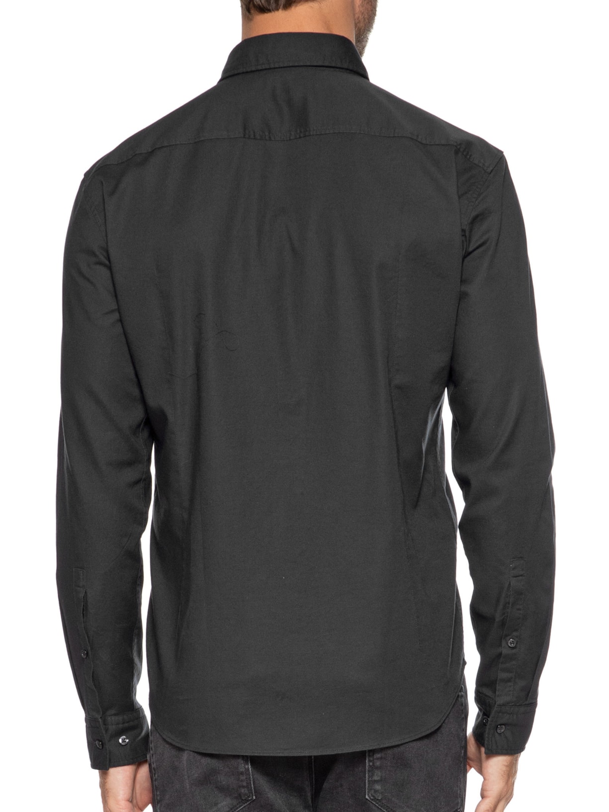 Camisa Masculina Social Manga Longa Evito Preto Hugo