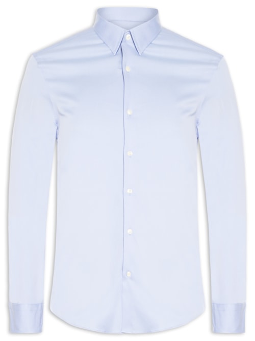Camisa Masculina Social Manga Longa Paris - Azul