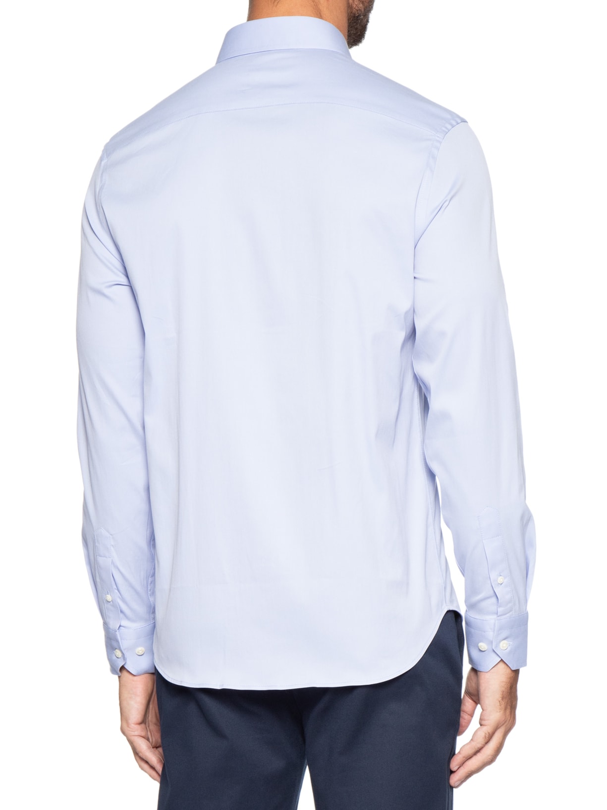 Camisa Masculina Social Manga Longa Paris Azul Oficina Reserva