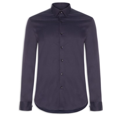 Camisa Masculina Social Manga Longa Paris - Azul