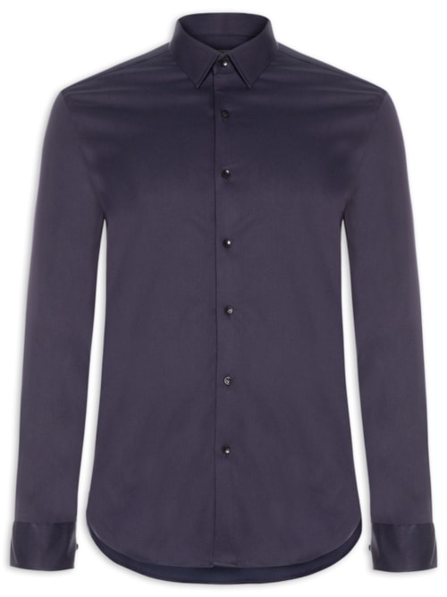 Camisa Masculina Social Manga Longa Paris - Azul
