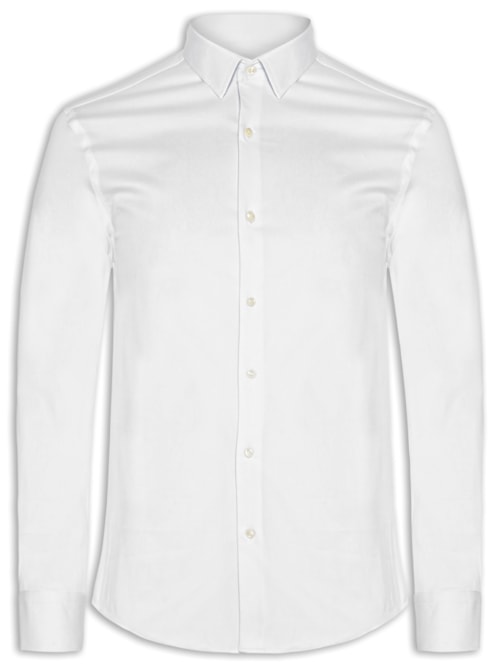 Camisa Masculina Social Manga Longa Paris - Branco