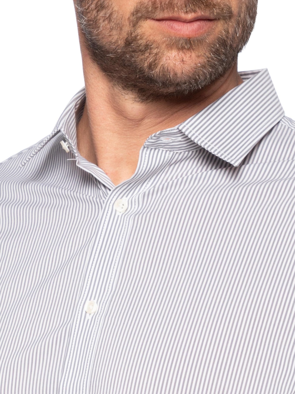  Camisa Masculina Social Manga Longa Regular Cinza  '2 Essential