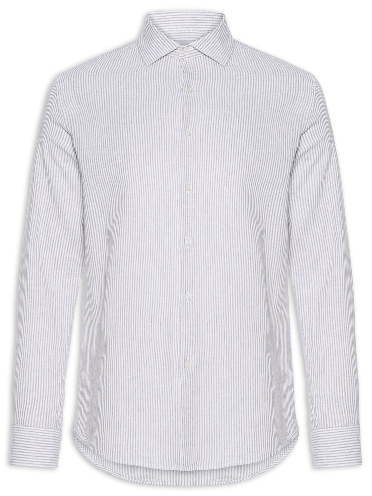 Camisa Masculina Social Manga Longa Regular - Cinza