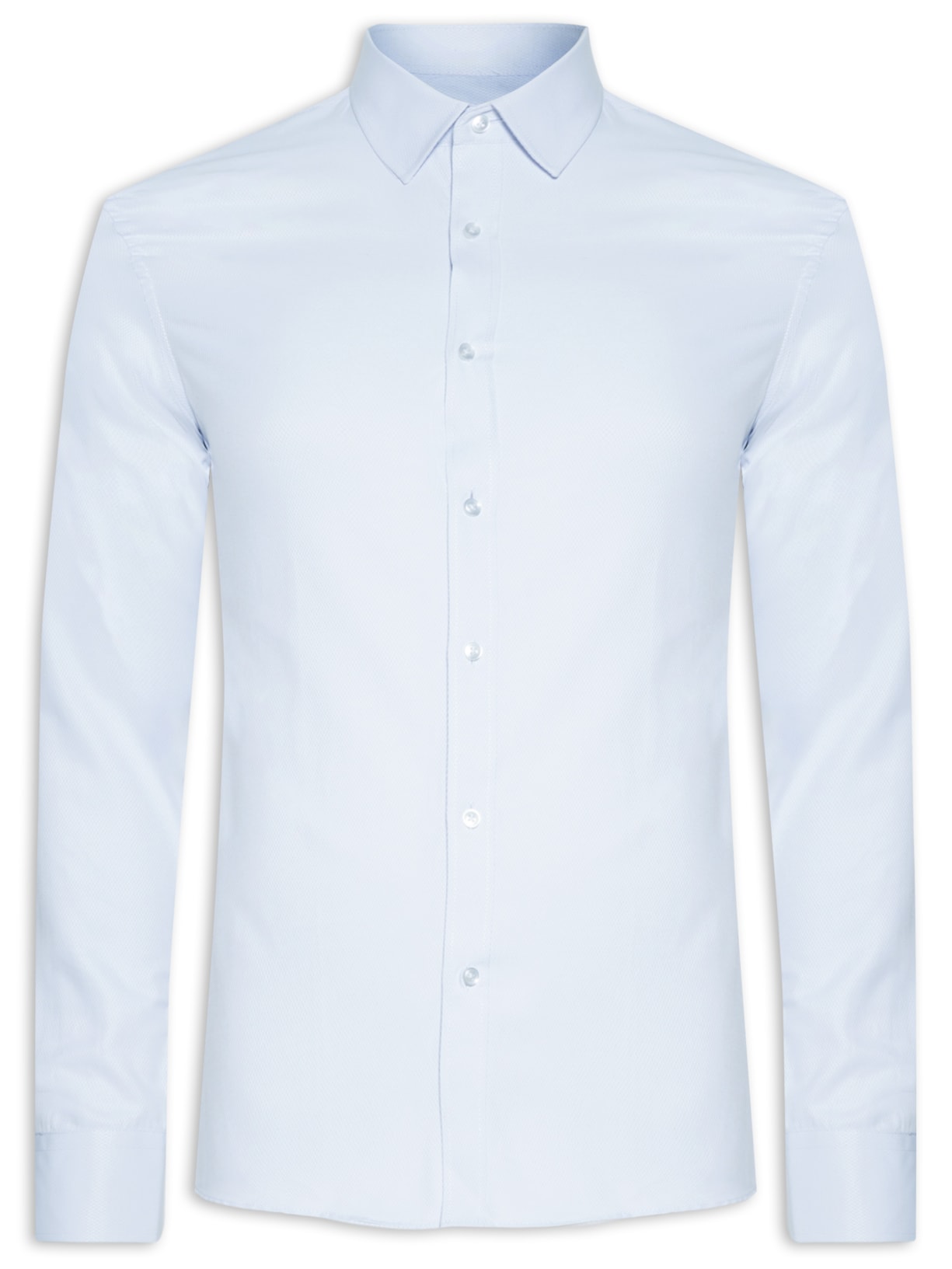 Camisa Masculina Social Manga Longa Slim Fit - Azul