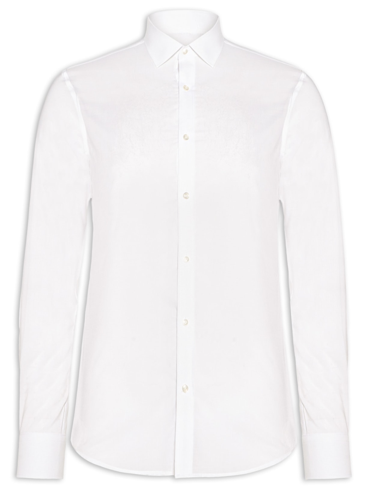 Camisa Masculina Social Manga Longa Slim Fit - Branco