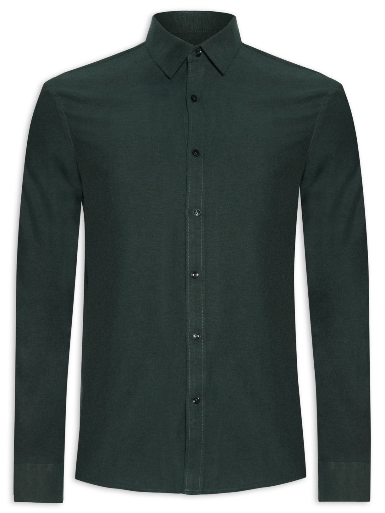 Camisa Masculina Social Manga Longa Slim Fit - Verde
