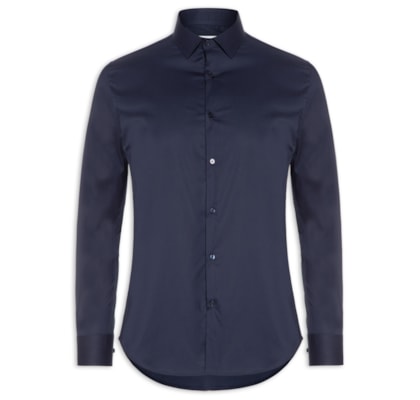 Camisa Masculina Social Manga Longa Tecnologica  Work - Azul