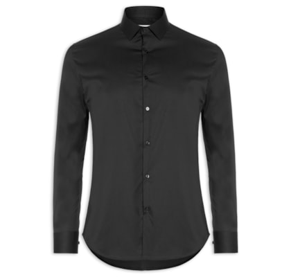 Camisa Masculina Social Manga Longa Tecnológico Premium - Preto
