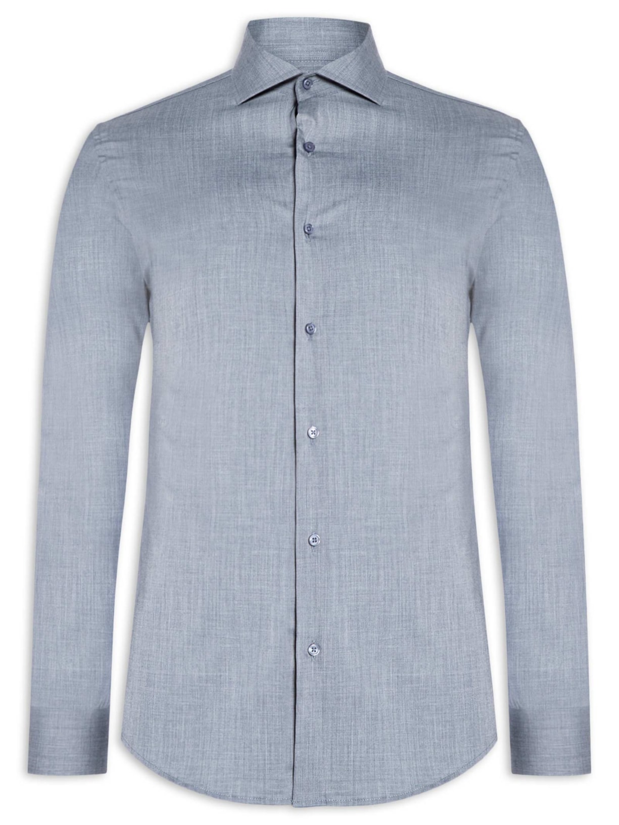 Camisa Masculina Social Manga Longa Tencel - Azul