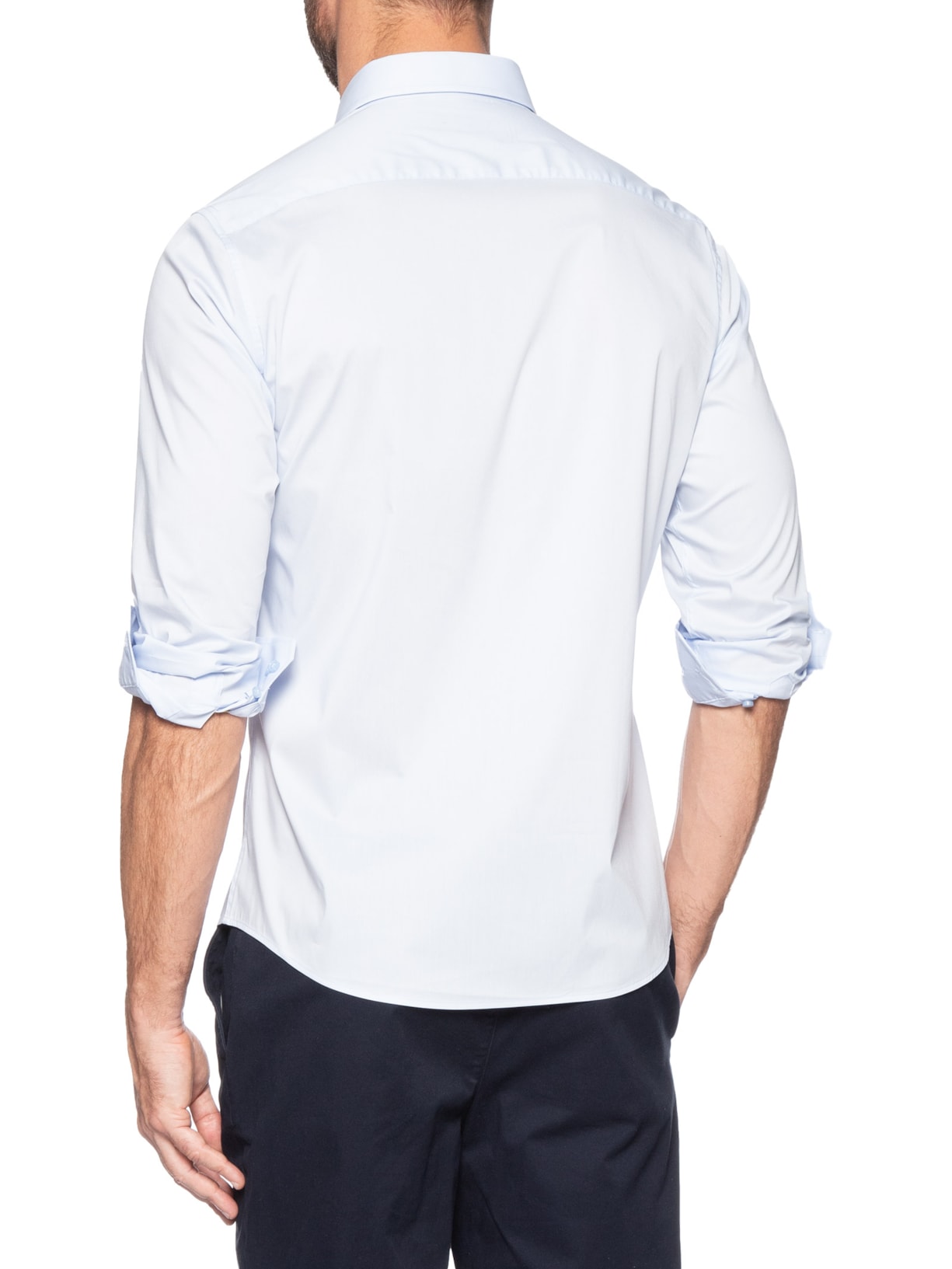 Camisa Masculina Social Ml Tech Premium Azul '2 Essential