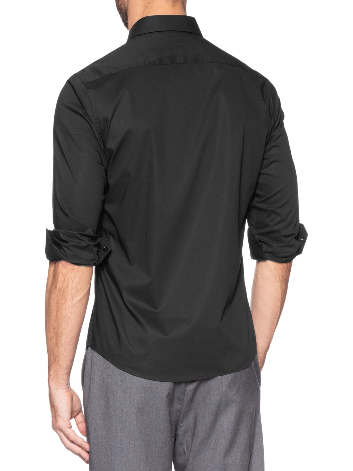 Camisa Masculina Social Ml Tech Premium Preto '2 Essential