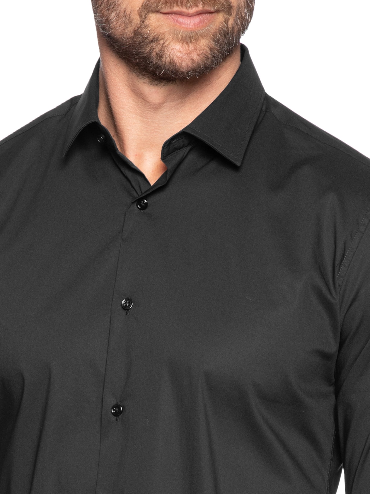 Camisa Masculina Social Ml Tech Premium Preto '2 Essential