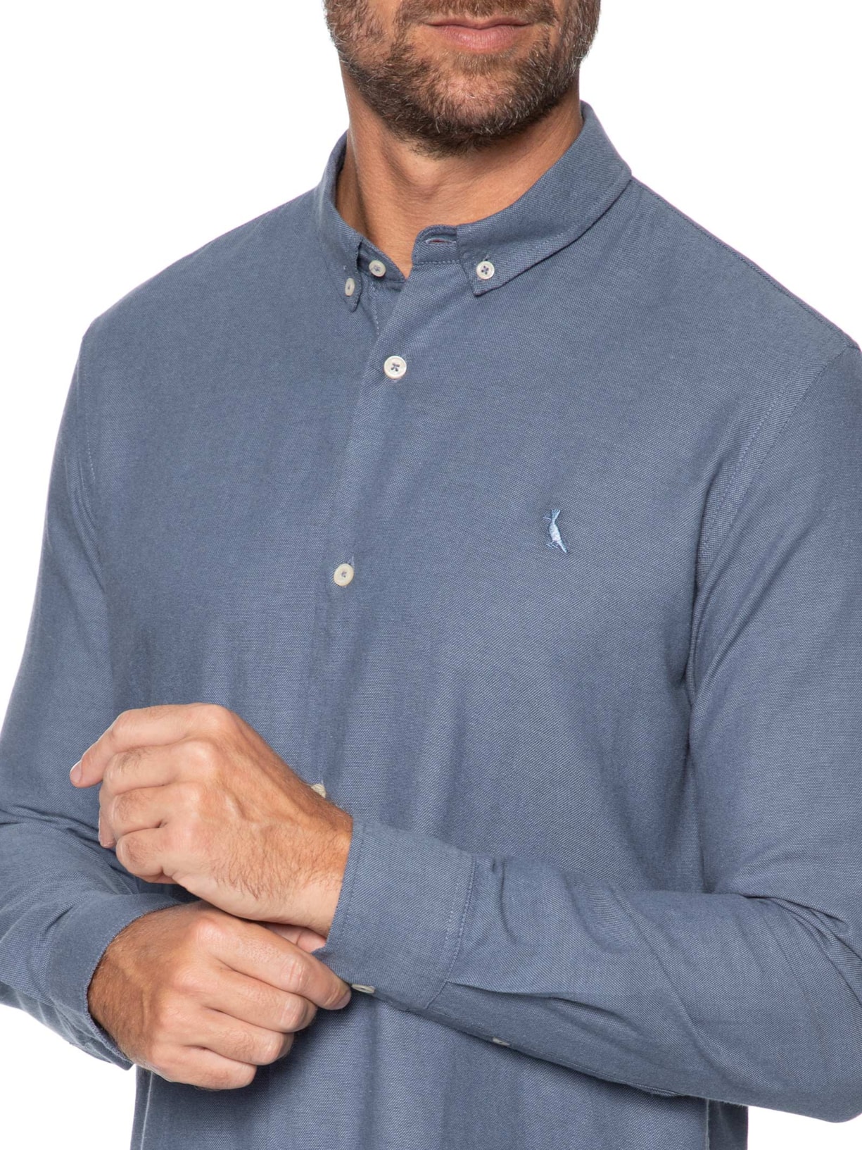 Camisa Masculina Social New Oxford Color Azul Reserva