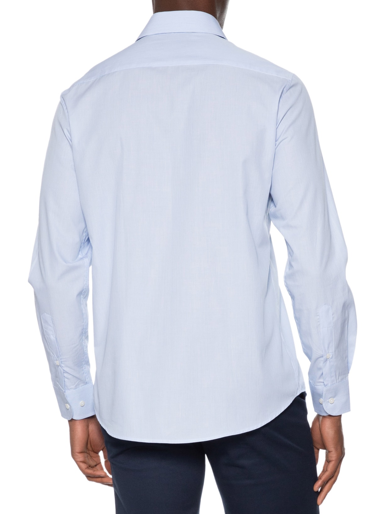 Camisa Masculina Social Pima Cotton Manga Longa Azul Paramount Alfaiataria