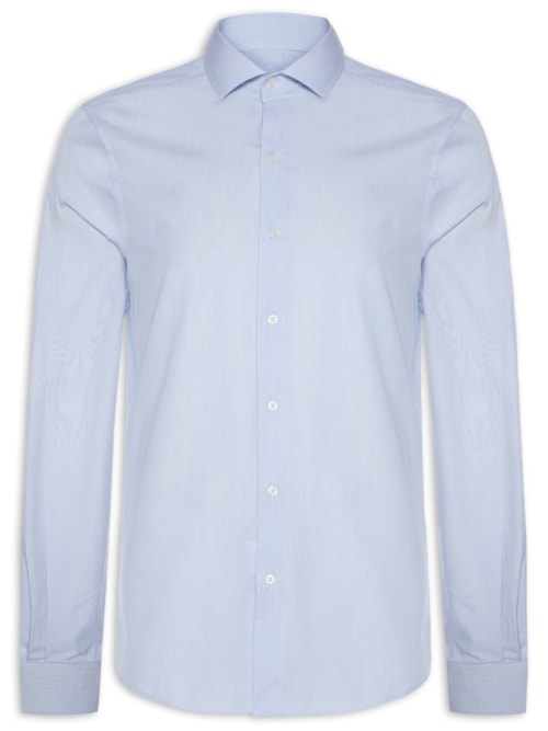 Camisa Masculina Social Pima Cotton Manga Longa - Azul