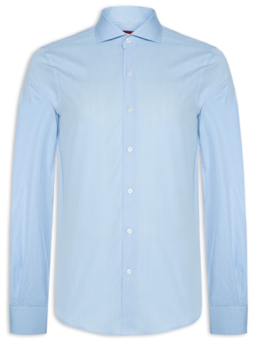 Camisa Masculina Social Pima Cotton Manga Longa - Azul