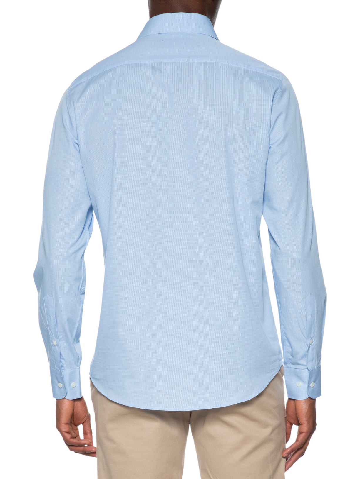 Camisa Masculina Social Pima Cotton Manga Longa Azul Paramount Alfaiataria