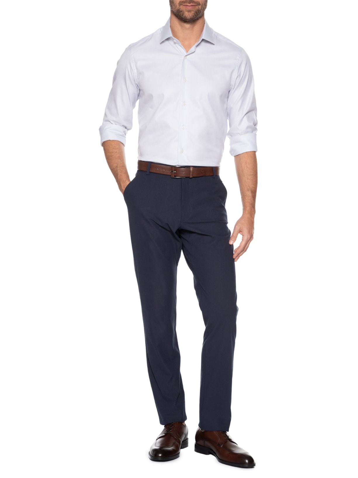 Camisa Masculina Social Pima Cotton Manga Longa Cinza Paramount Alfaiataria