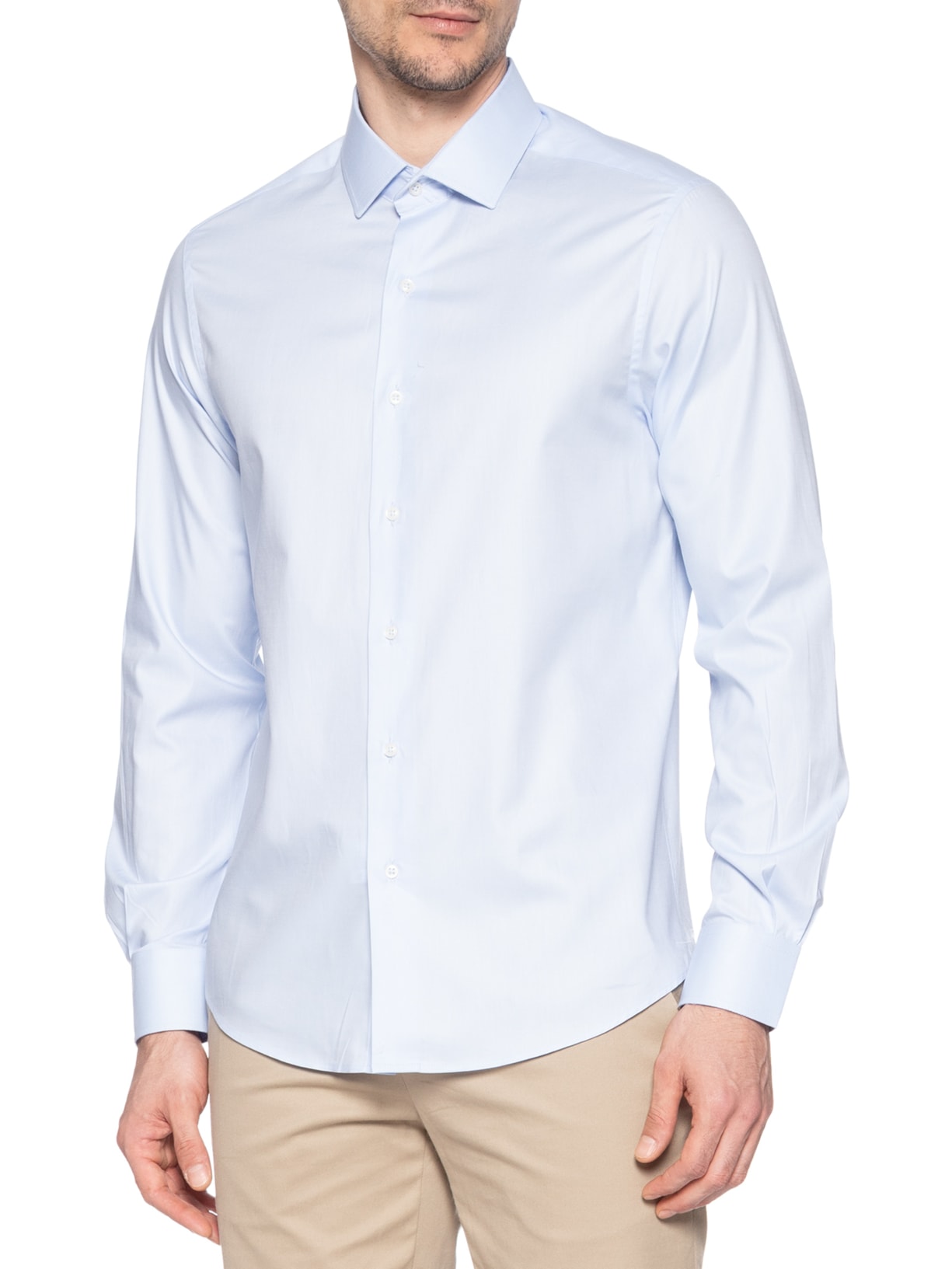 Camisa Masculina Social Pima Cotton Ml Azul Paramount Alfaiataria