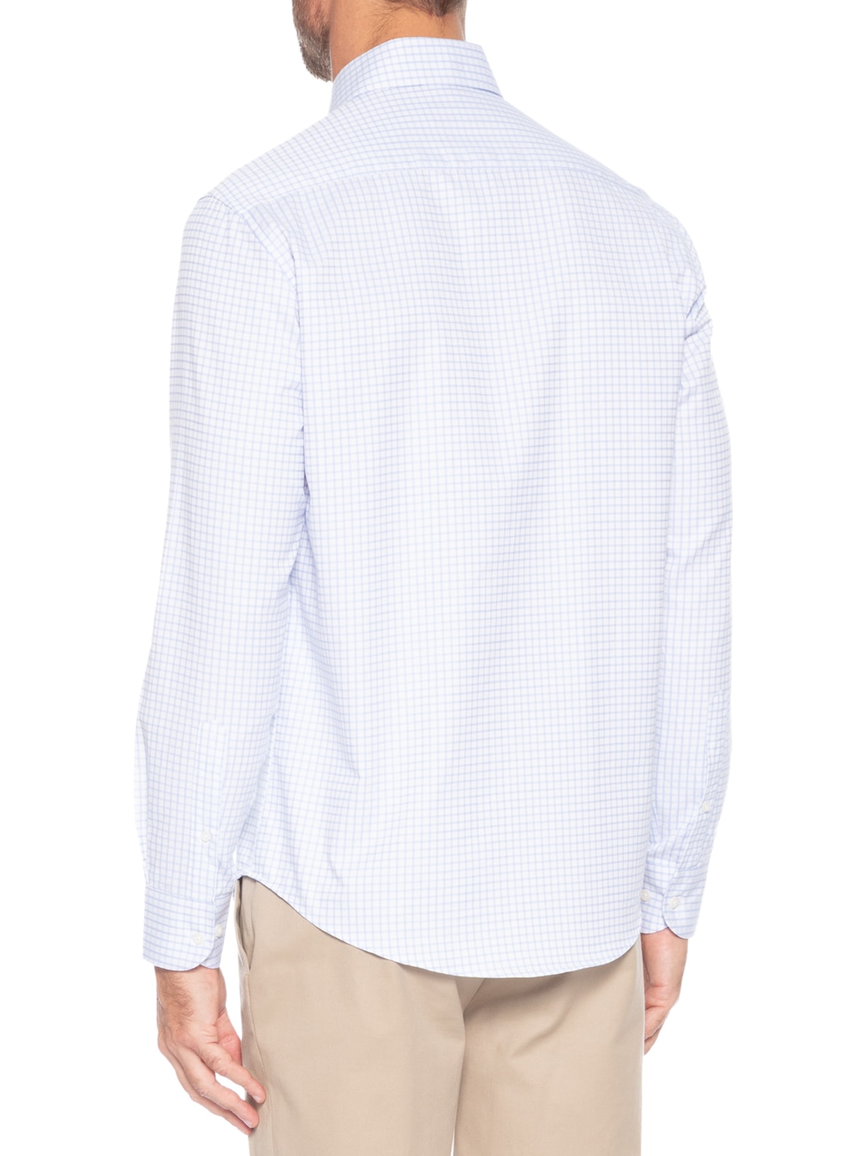 Camisa Masculina Social Pitti Grazie Fio Tinto Sarjado Azul Paramount Alfaiataria