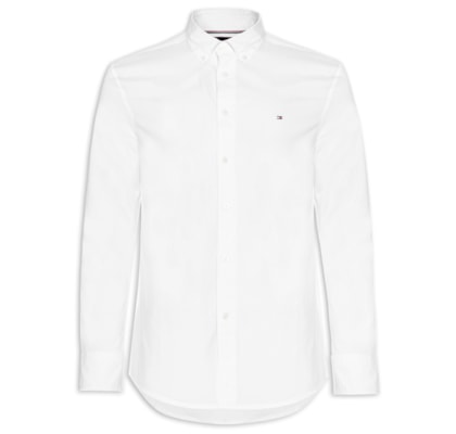 Camisa Masculina Social Regular Fit Core Flex Em Algodão Orgânico - Branco