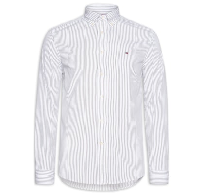 Camisa Masculina Social Regular Fit Em Popline Estampada - Azul