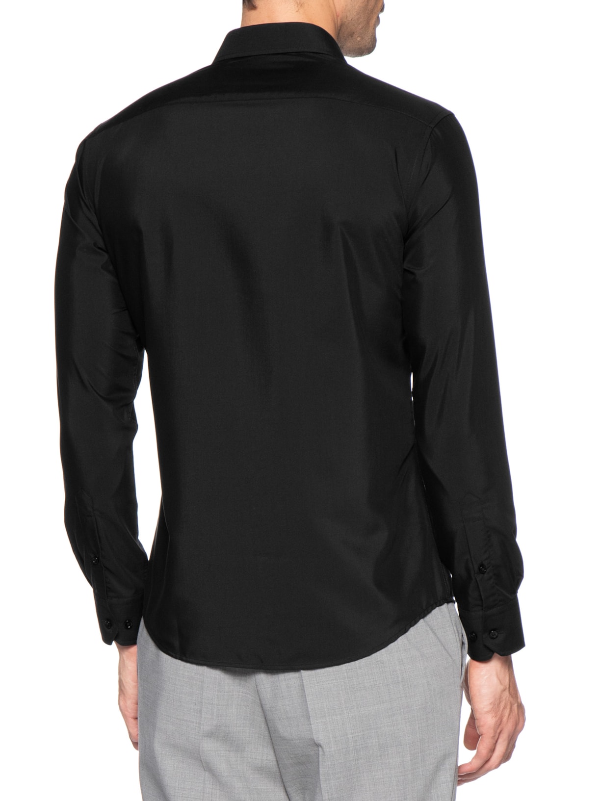 Camisa Masculina Social Slim Fit Algodão E Modal Preto '2 Essential