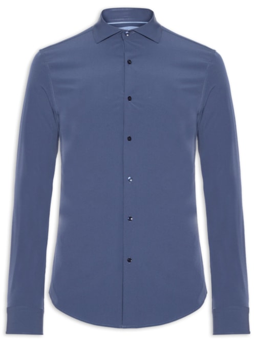 Camisa Masculina Social Slim Fit - Azul