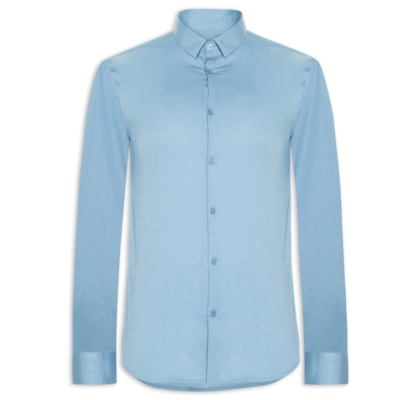Camisa Masculina Social Slim Fit Em Algodão - Azul