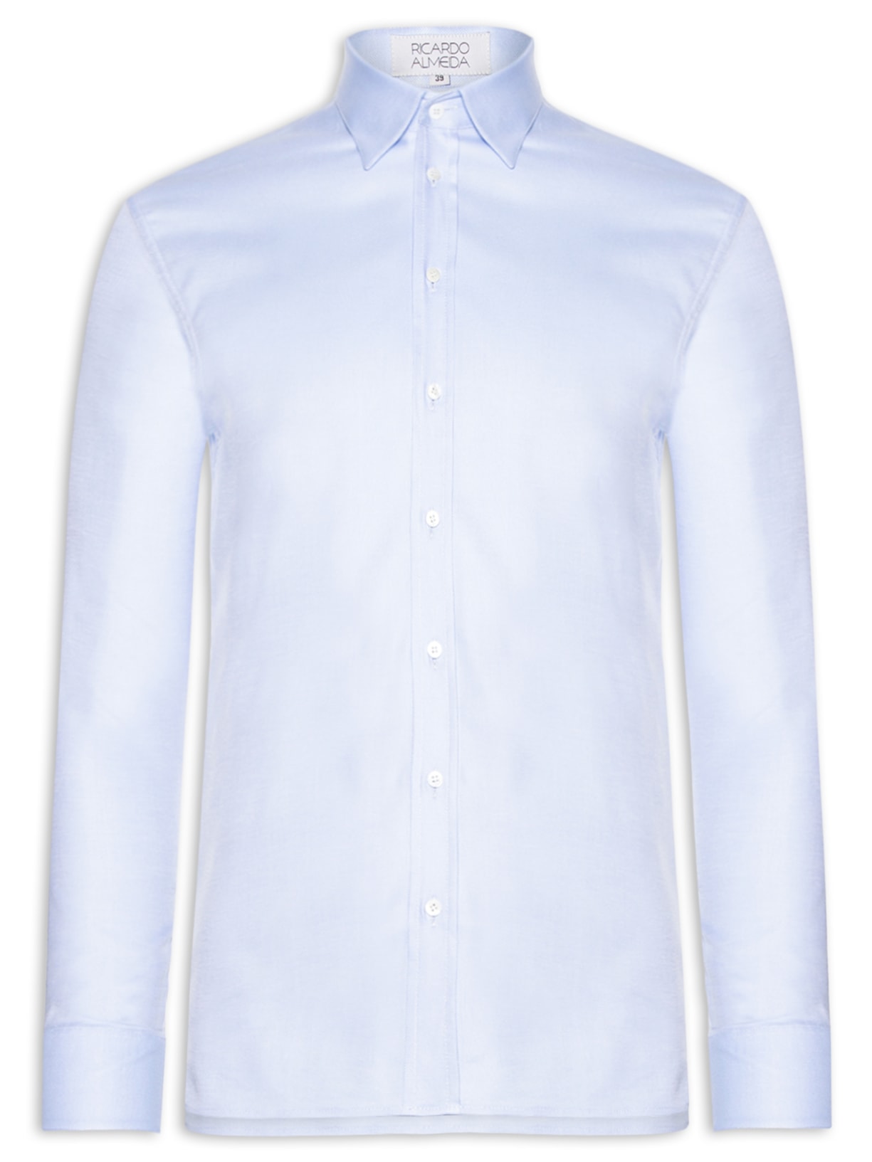 Camisa Masculina Social Slim Fit Em Oxford Azul  Ricardo Almeida