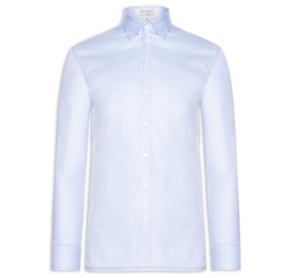 Camisa Masculina Social Slim Fit Em Oxford - Azul 