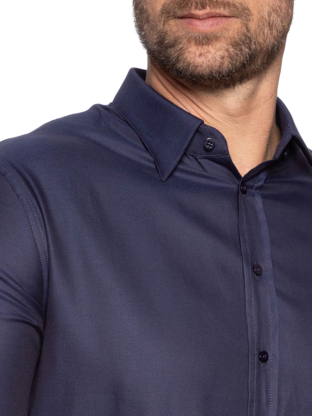 Camisa Masculina Social Slim Fit Em Oxford Azul  Ricardo Almeida