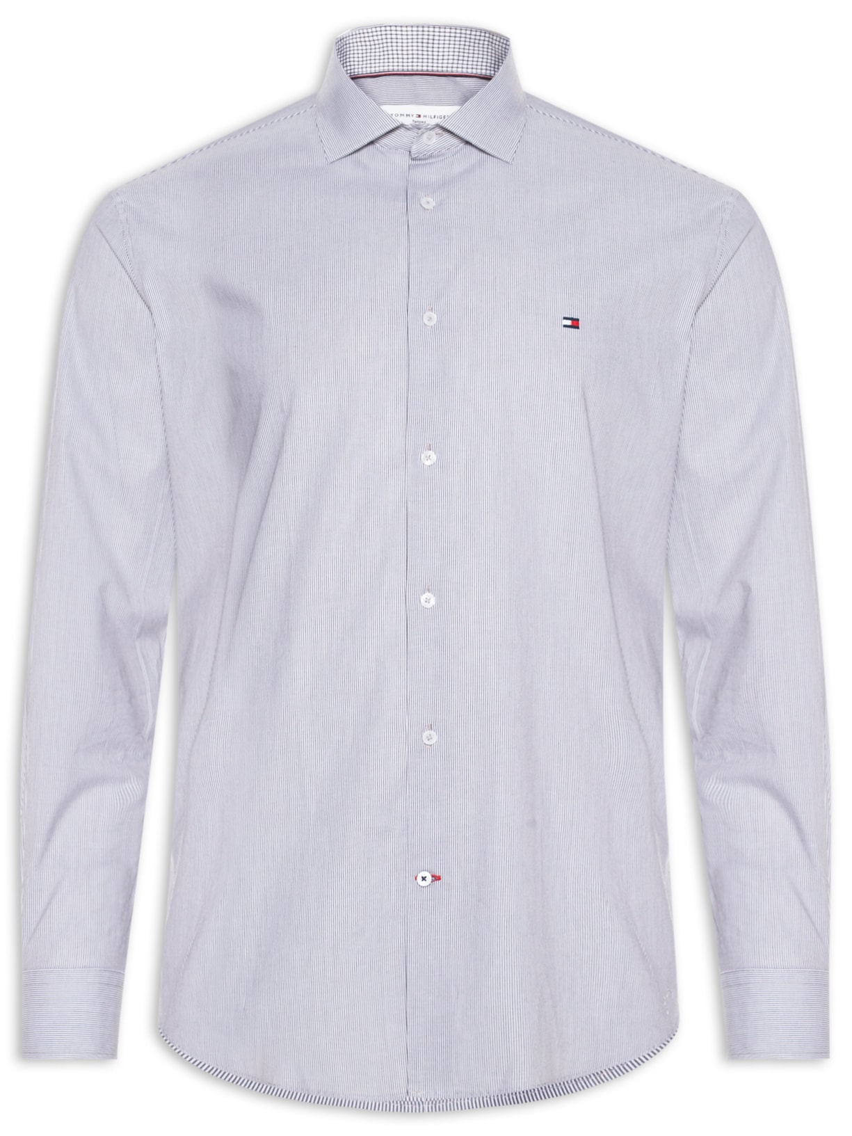 Camisa Masculina Social Slim Fit Listras - Azul